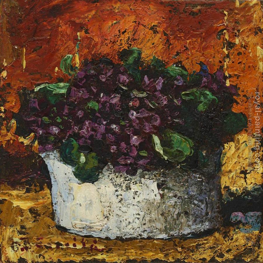 Octav Bancila : Vase with violets